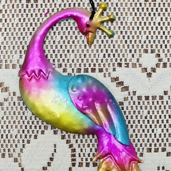 NWT Peacock Wind Chime Rustic Metal Garden Patio Outdoor Yard Home Decor Bells - Picture 5 of 13